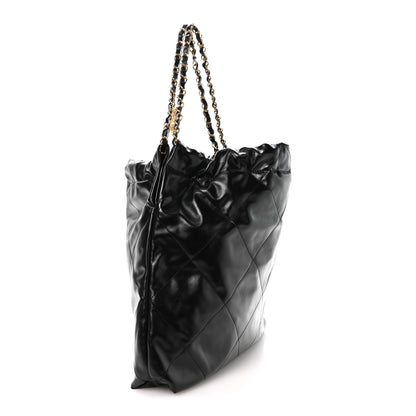 Chanel Shiny Calfskin Quilted Small Chanel 22 Black 4 of 11