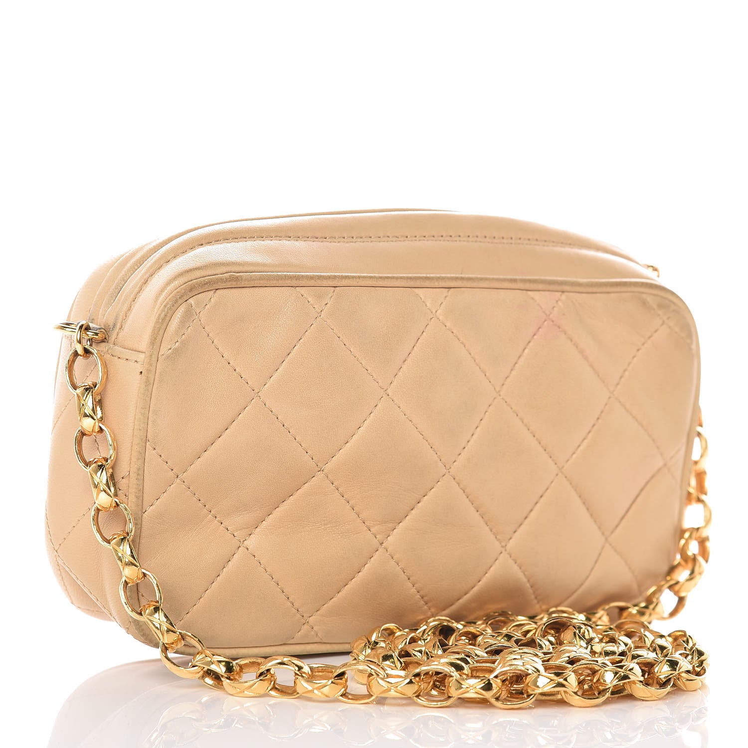 Chanel Lambskin Quilted Tassel Camera Case Beige 3 of 21