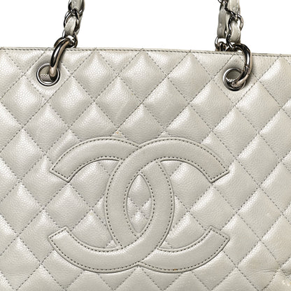 Chanel Caviar Quilted Grand Shopping Tote GST Light Grey 8 of 12