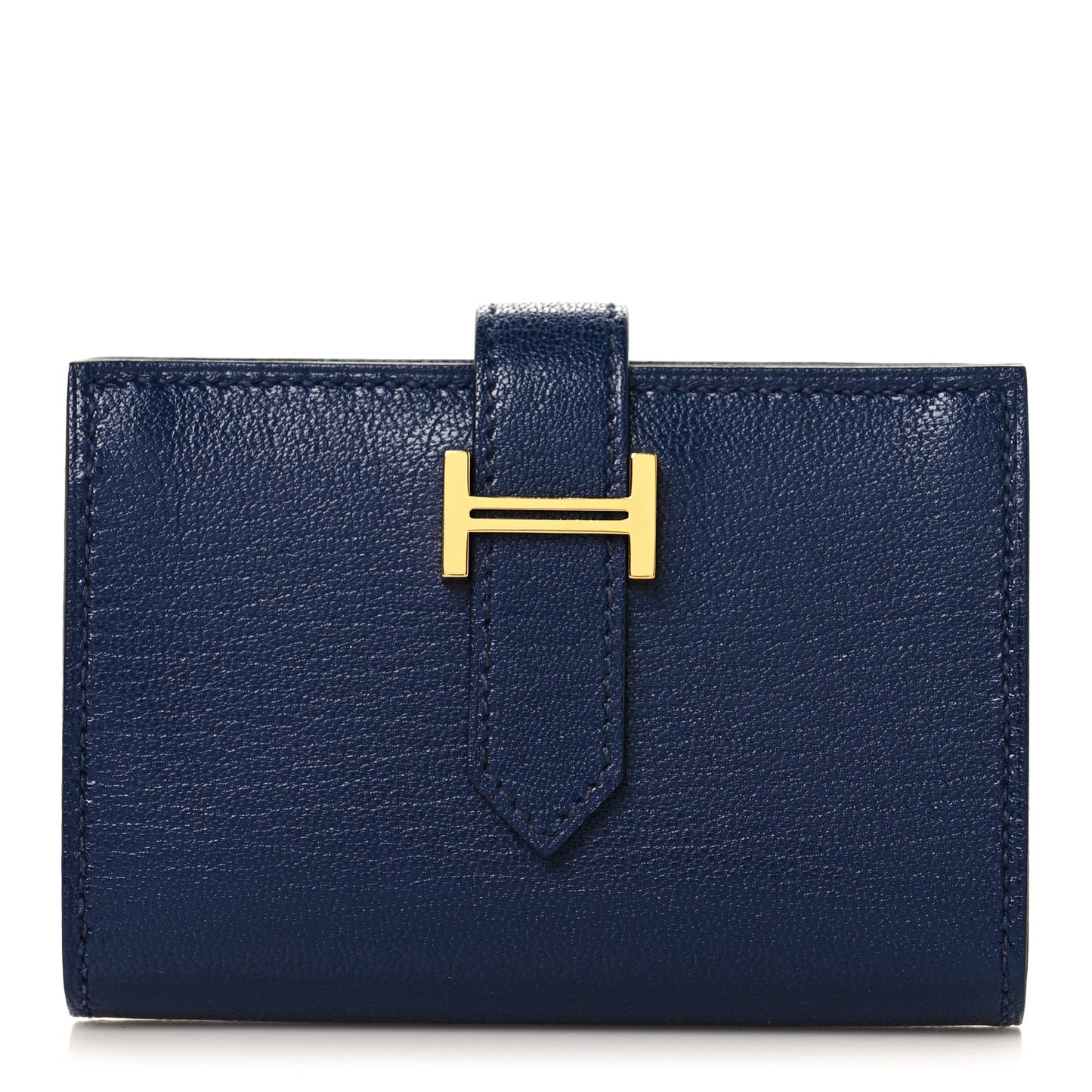 Chevre Mysore Mini Bearn Wallet Bleu Saphir