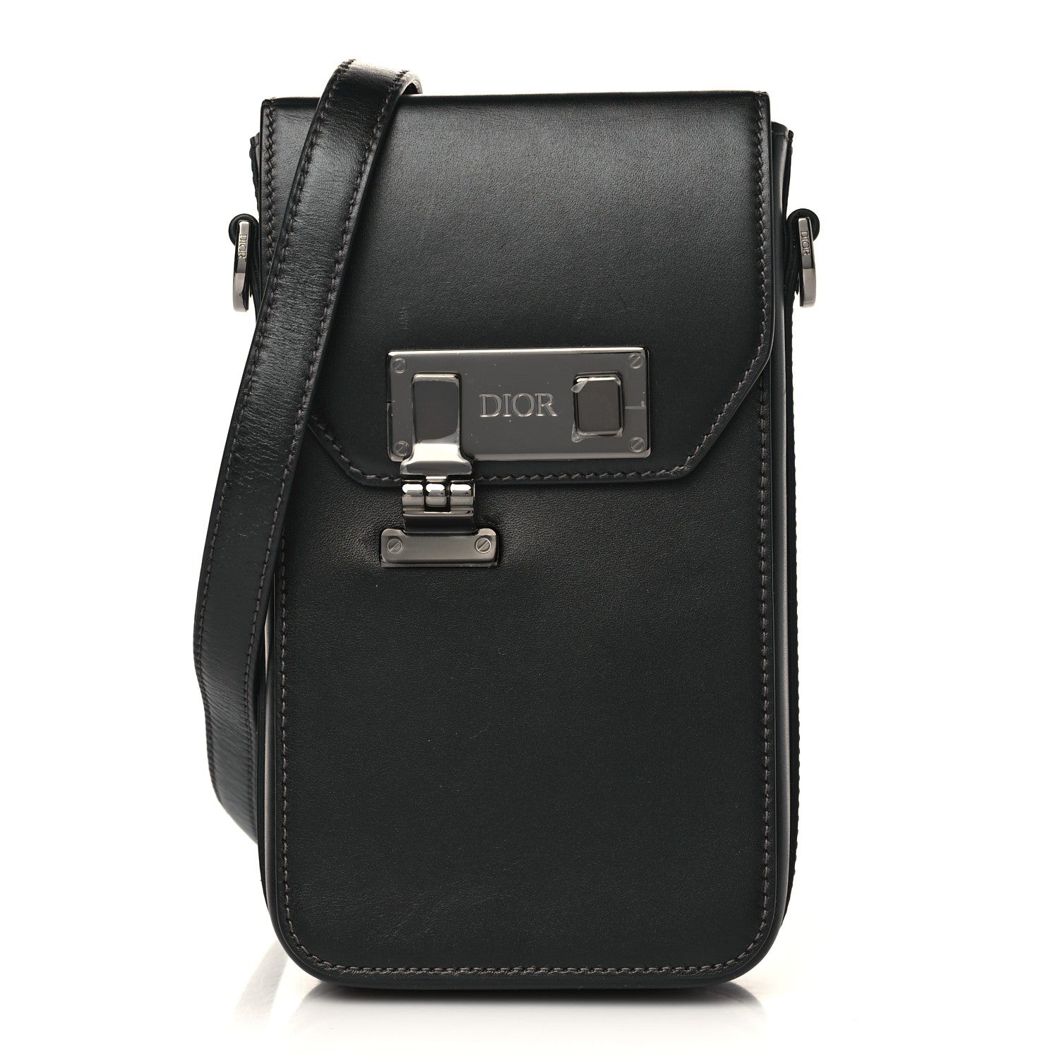 Christian Dior Smooth Calfskin Vertical Pouch Black 1 of 9