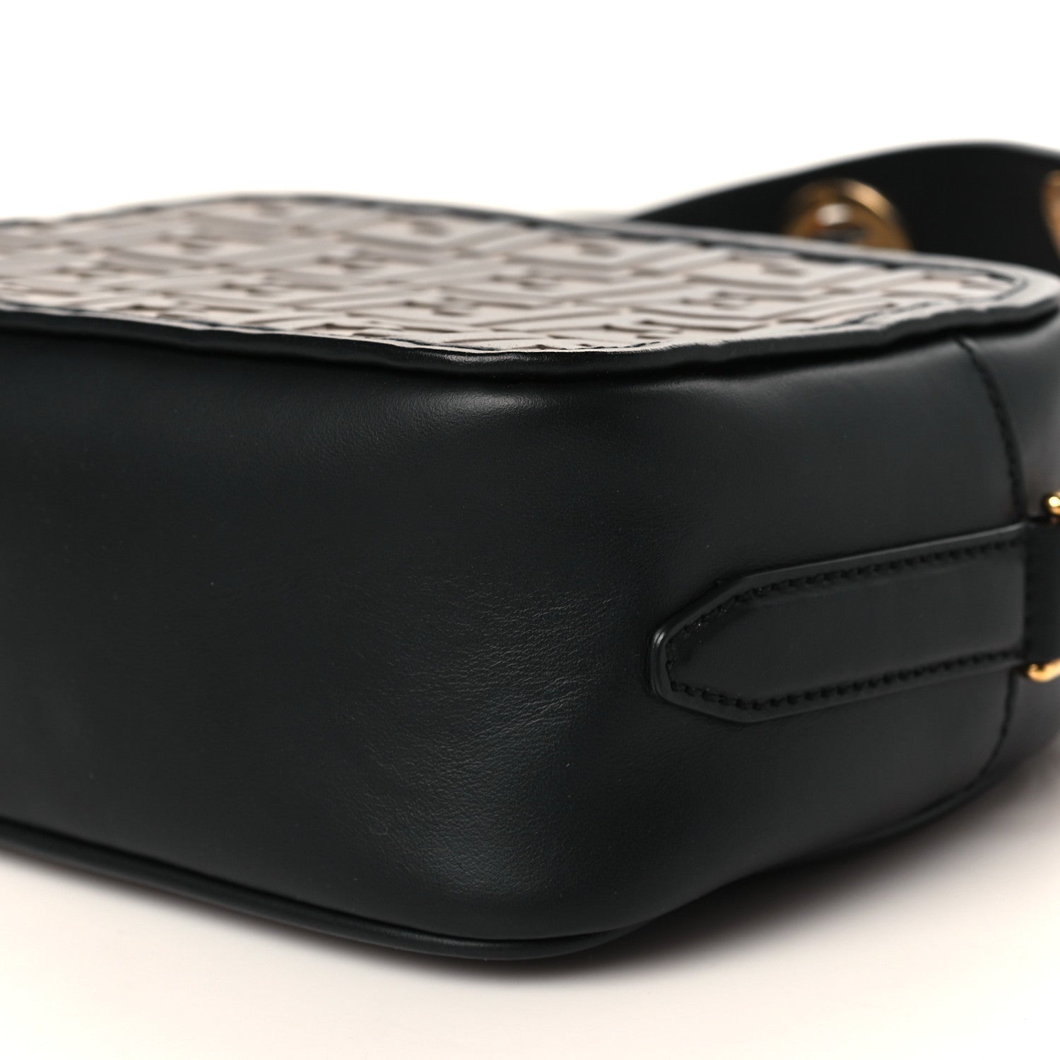 Fendi Vitello Century F is Fendi Bi-Color FF 1974 Embossed Camera Case Maya Black 9 of 9