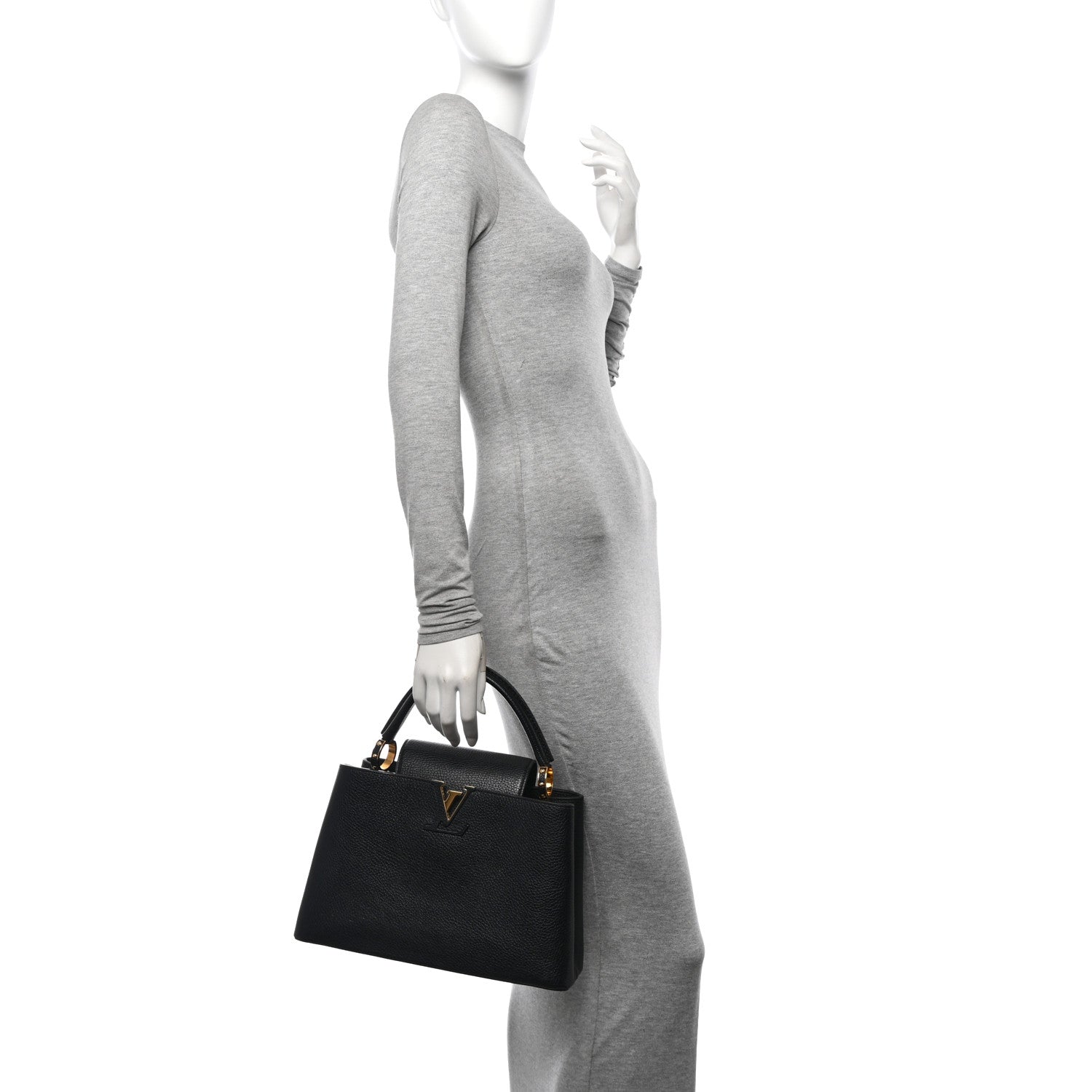 Louis Vuitton Taurillon Capucines PM Black 2 of 11