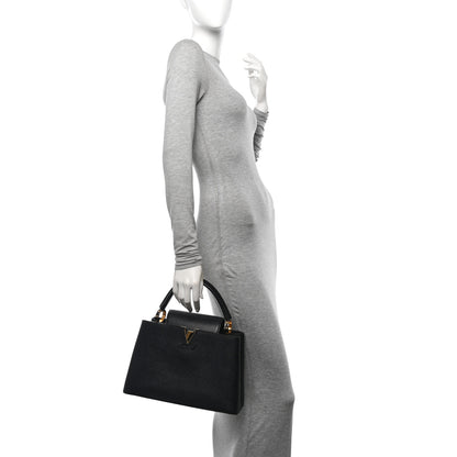 Louis Vuitton Taurillon Capucines PM Black 2 of 11