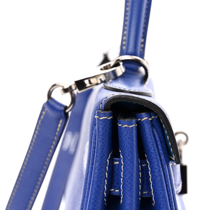 Hermes Epsom Candy Kelly Retourne 32 Bleu Electrique Mykonos 12 of 13