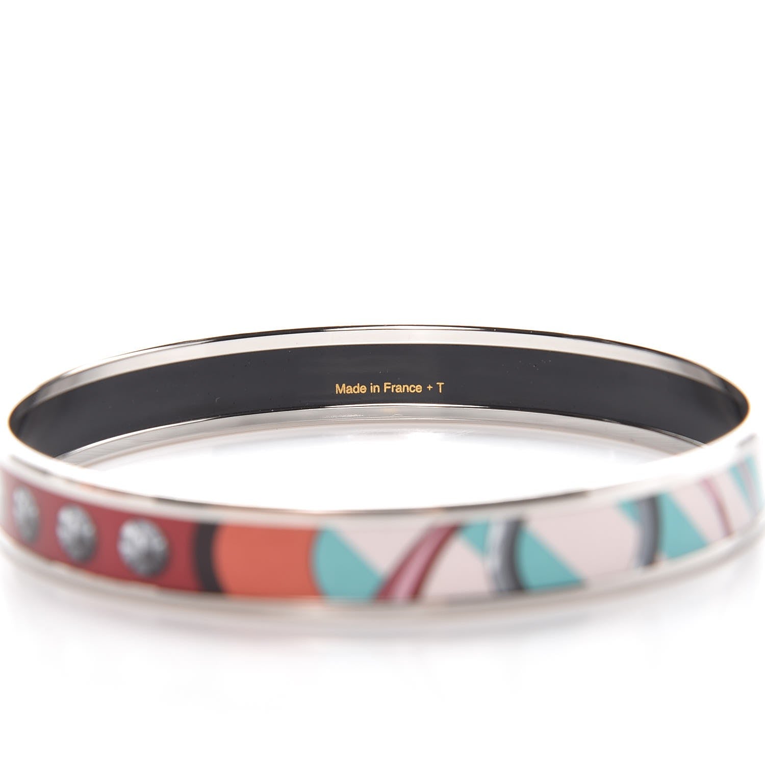 Hermes Enamel Narrow Printed Coaching Bracelet 70 5 of 6