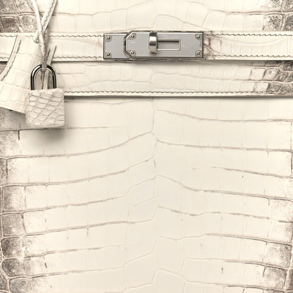 Hermes Matte Niloticus Crocodile Himalaya Kelly Retourne 28 White 8 of 11