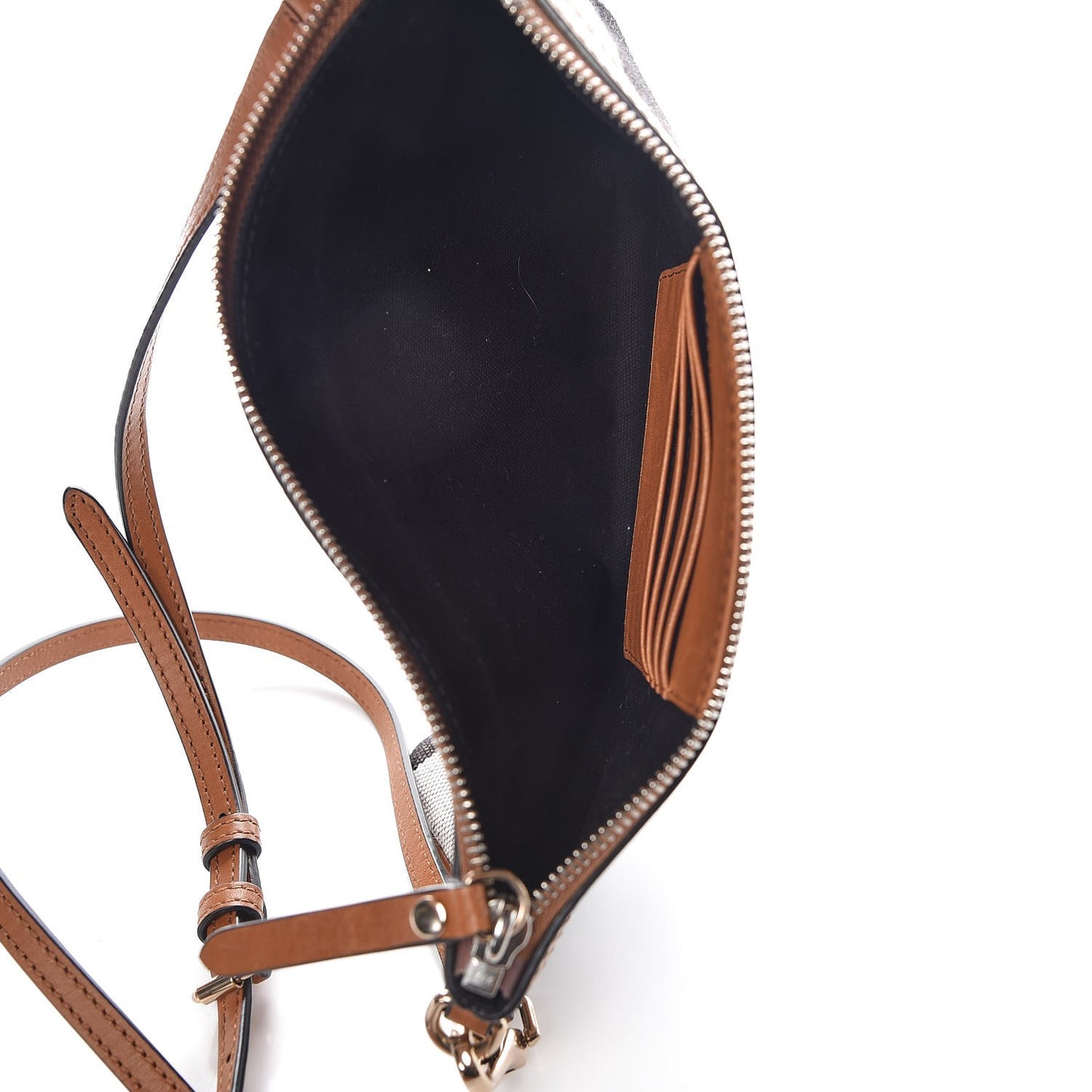 Mega Check Peyton Crossbody Clutch Bag Saddle Brown