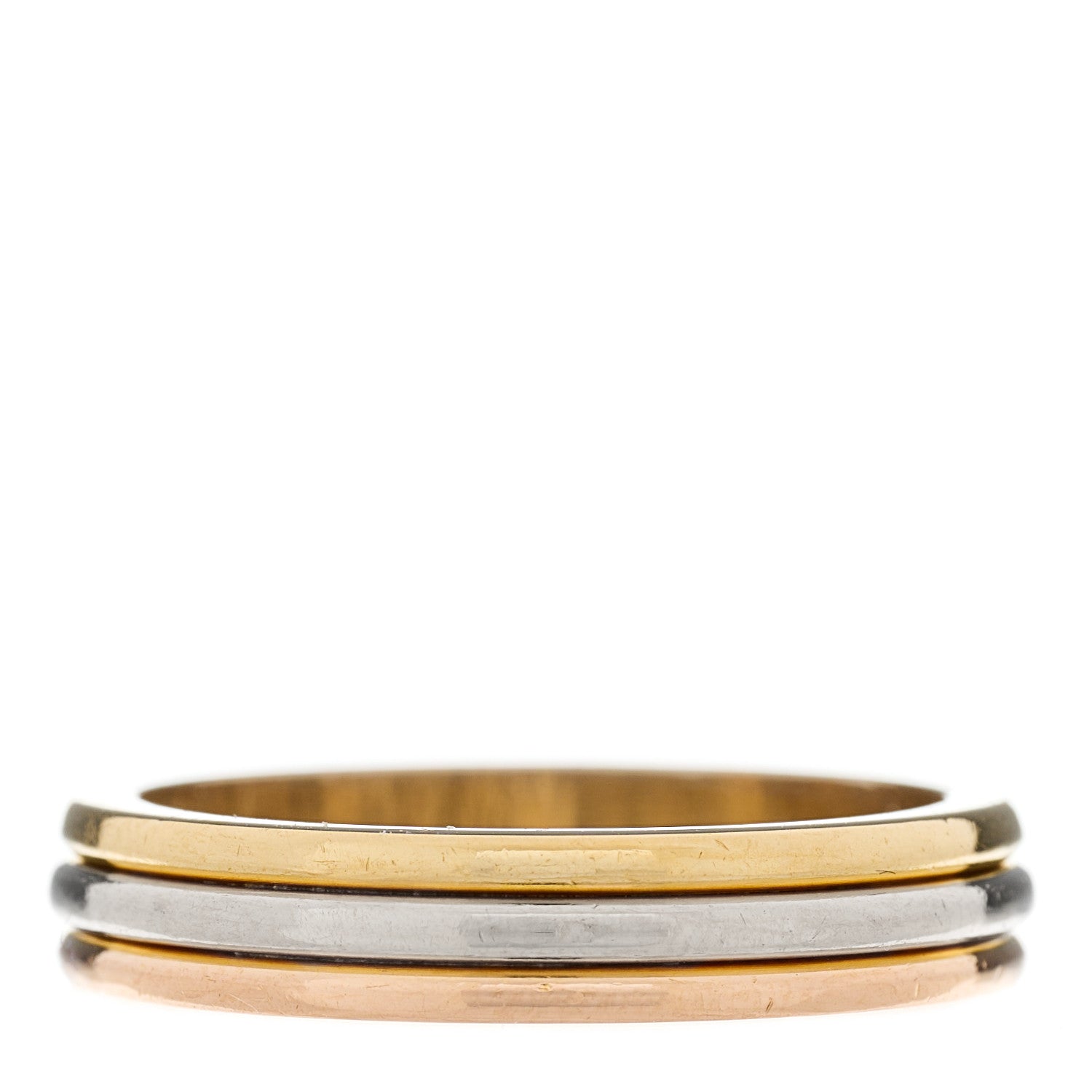 Cartier 18K Pink White Yellow Gold 3.8mm Trinity Wedding Band Ring 51 5.75 3 of 6
