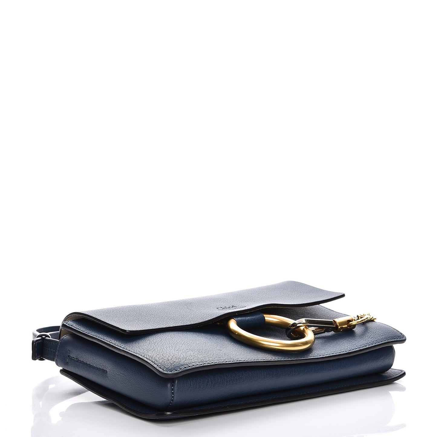 Calfskin Small Faye Shoulder Bag Denim Blue