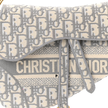 Christian Dior Oblique Embroidered Saddle Bag Gray 11 of 13