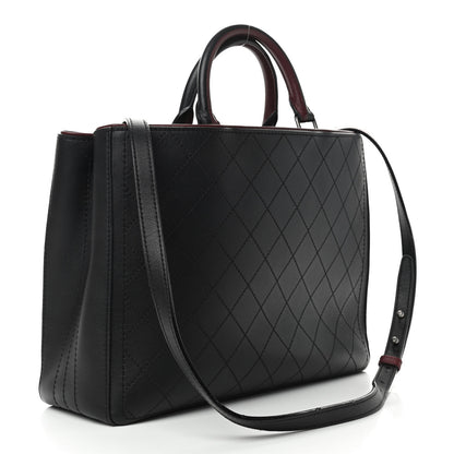 Chanel Bullskin Stitched Bi-Color Large Shopping Tote Black 2 of 8