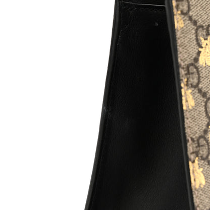 Gucci GG Supreme Monogram Bees Small Padlock Tote Beige Oro Black 11 of 12