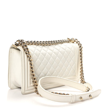 Chanel Lambskin Quilted Medium Boy Flap White 3 of 10
