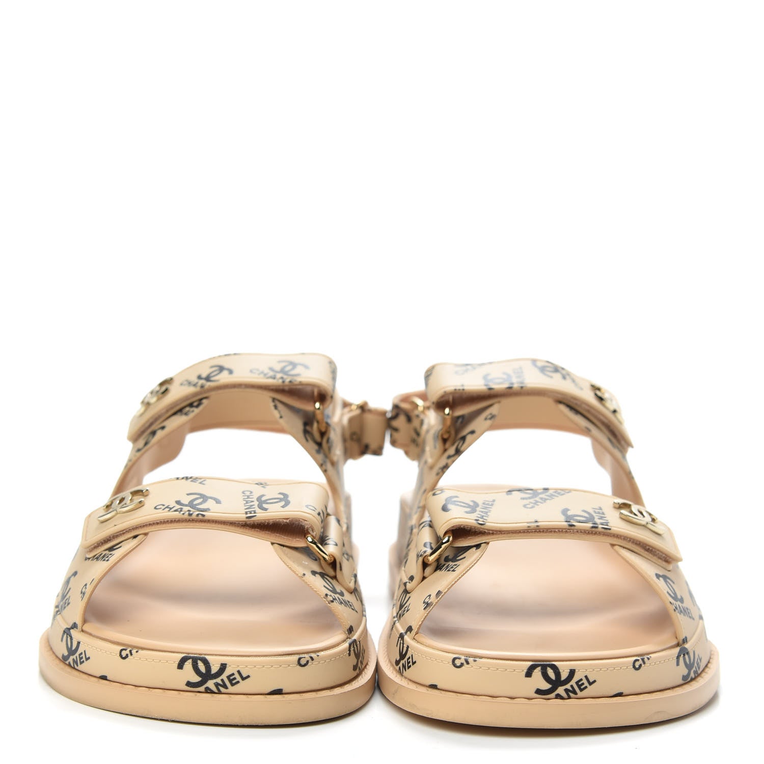 Chanel Rubber CC Dad Sandals 42 Beige 2 of 8