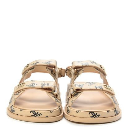 Chanel Rubber CC Dad Sandals 42 Beige 2 of 8