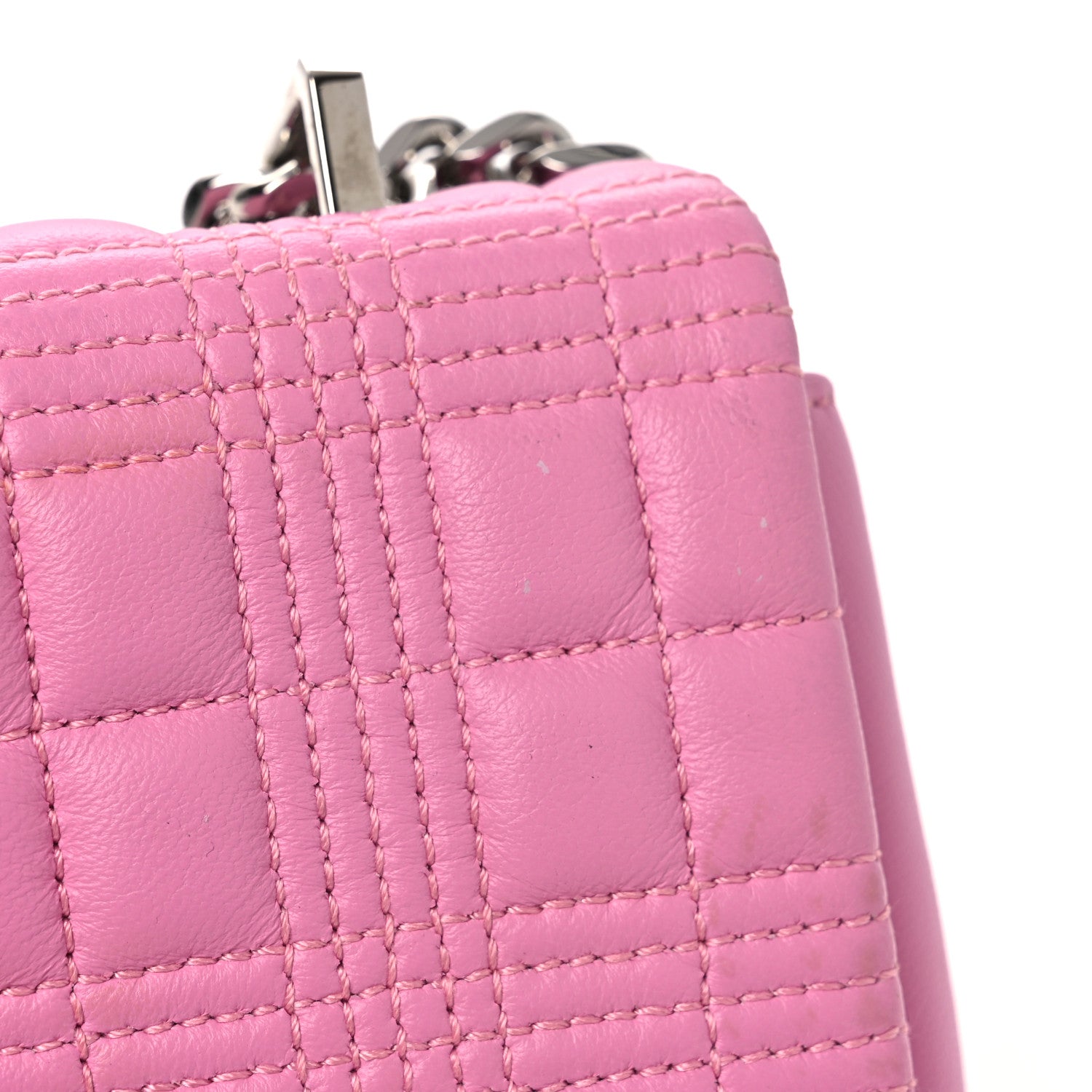Burberry Lambskin Quilted Small Lola Bag Candy Floss 12 of 14
