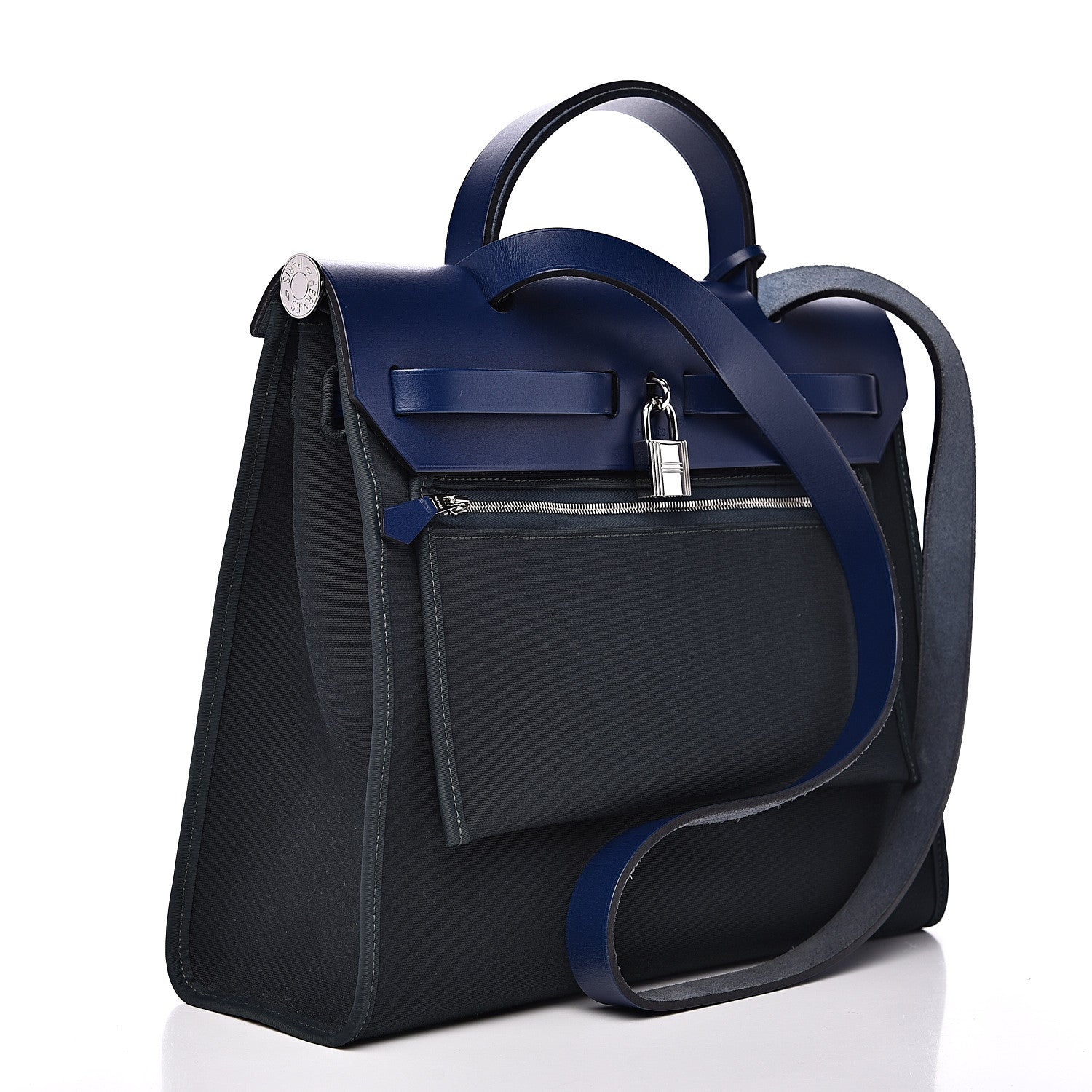 Hermes Vache Hunter Toile Herbag Zip 31 PM Vert Cypress Bleu Saphir 3 of 14