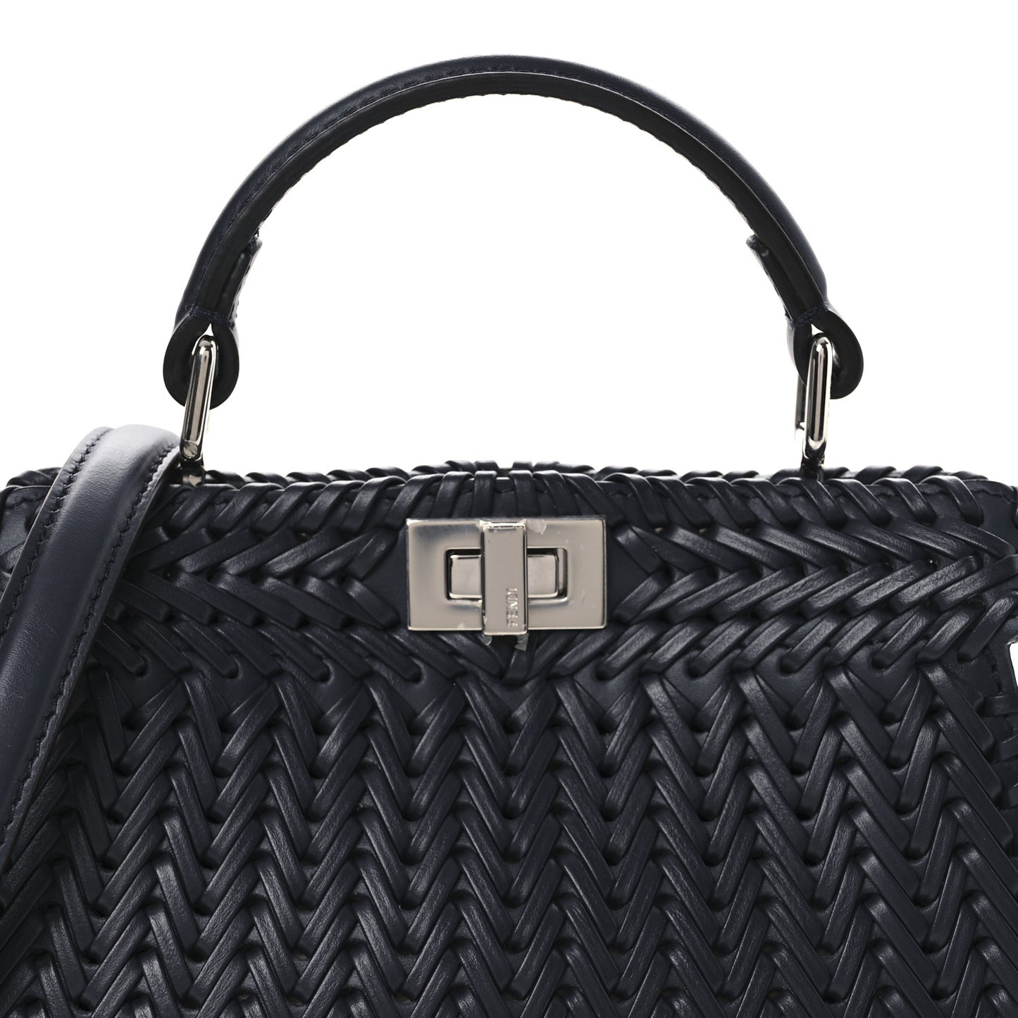 Vitello King Shiny Nappa Intreccio Petite Peekaboo I SEE U Satchel Midnight