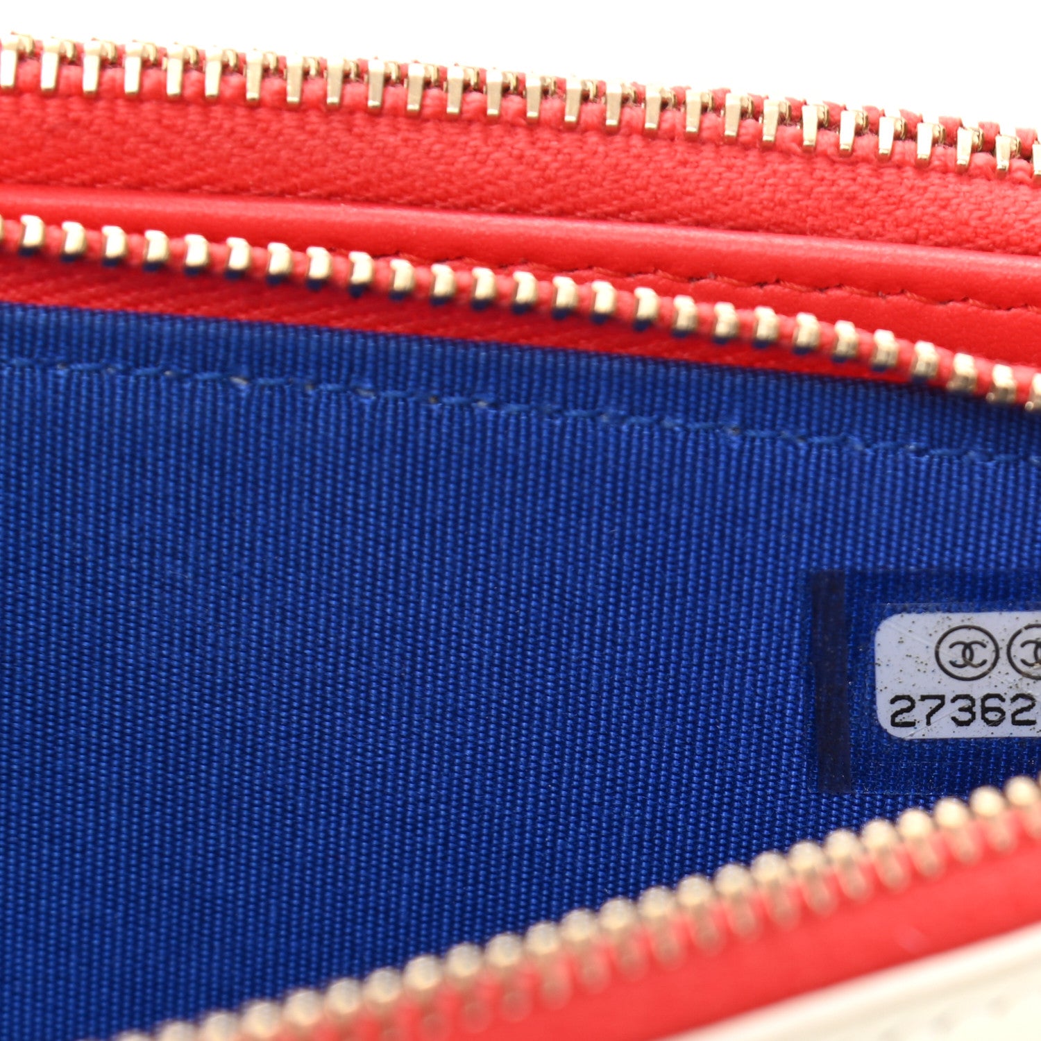 Chanel Caviar Quilted CC Filigree Clutch With Chain Blue White Red 10 of 11