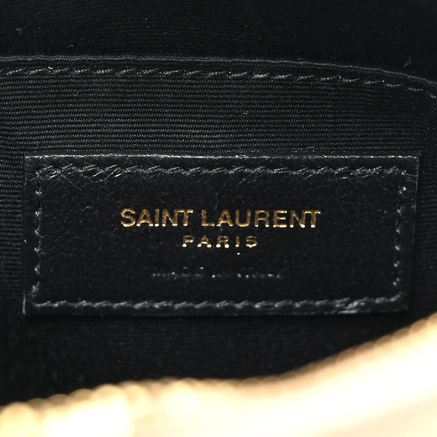 Saint Laurent Grain De Poudre Matelasse Chevron Quilted Round Vinyle Camera Bag Dark Beige 6 of 9
