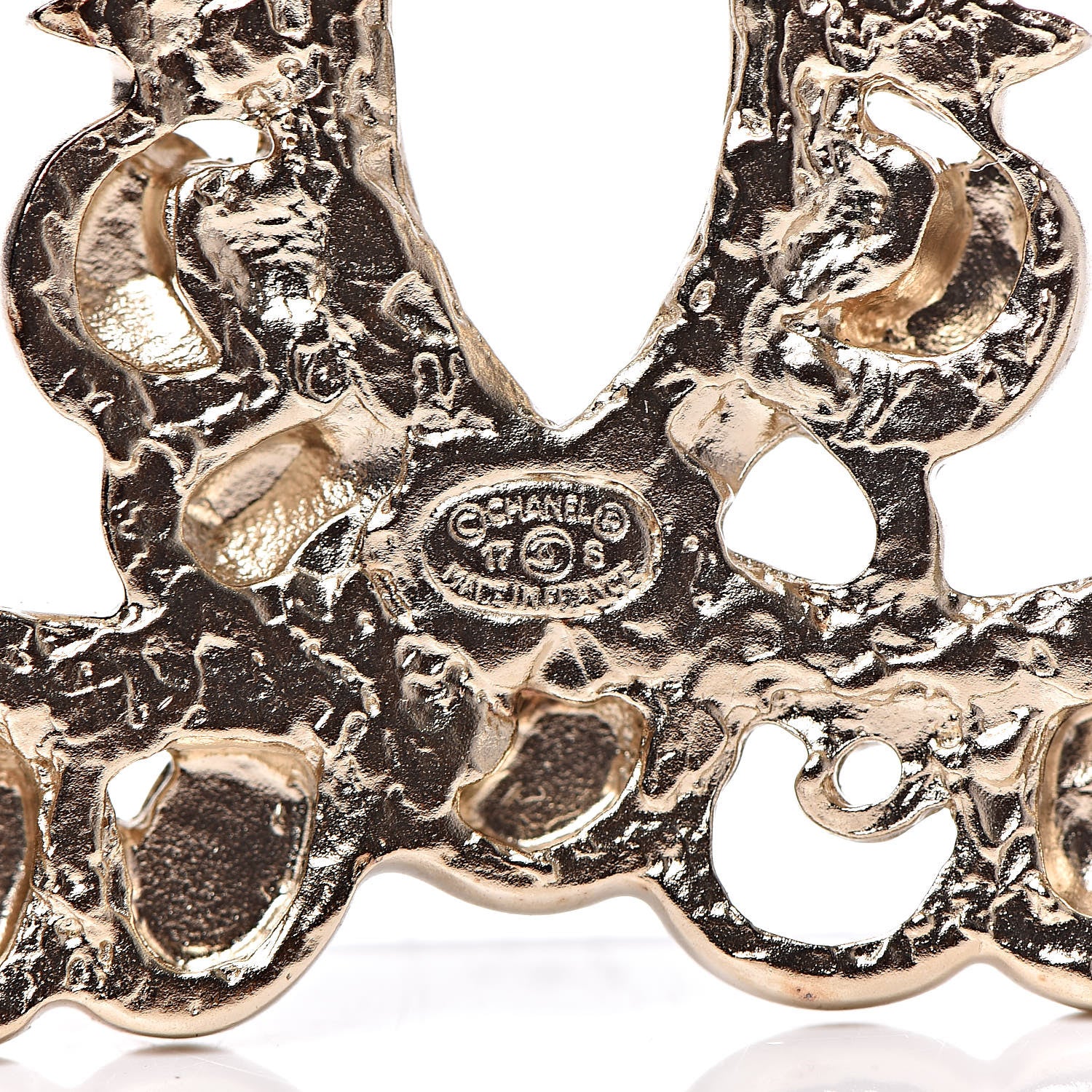 Chanel Gripoix Pearl CC Brooch Multicolor Light Gold 4 of 5