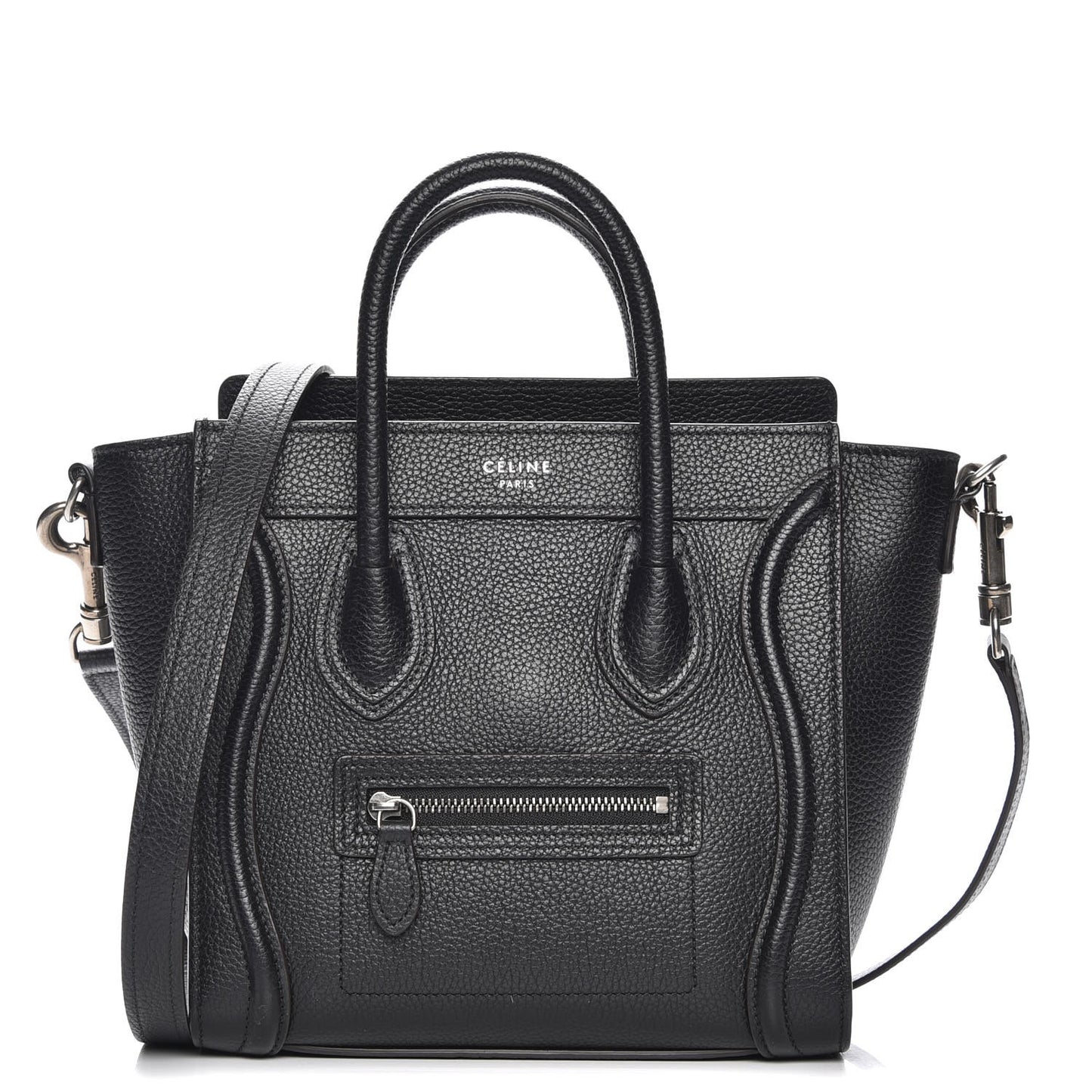 Drummed Calfskin Nano Luggage Black