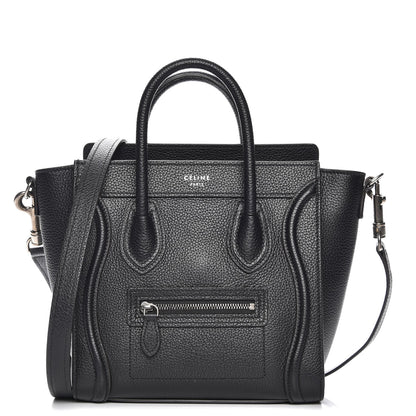 Celine Drummed Calfskin Nano Luggage Black 1 of 8
