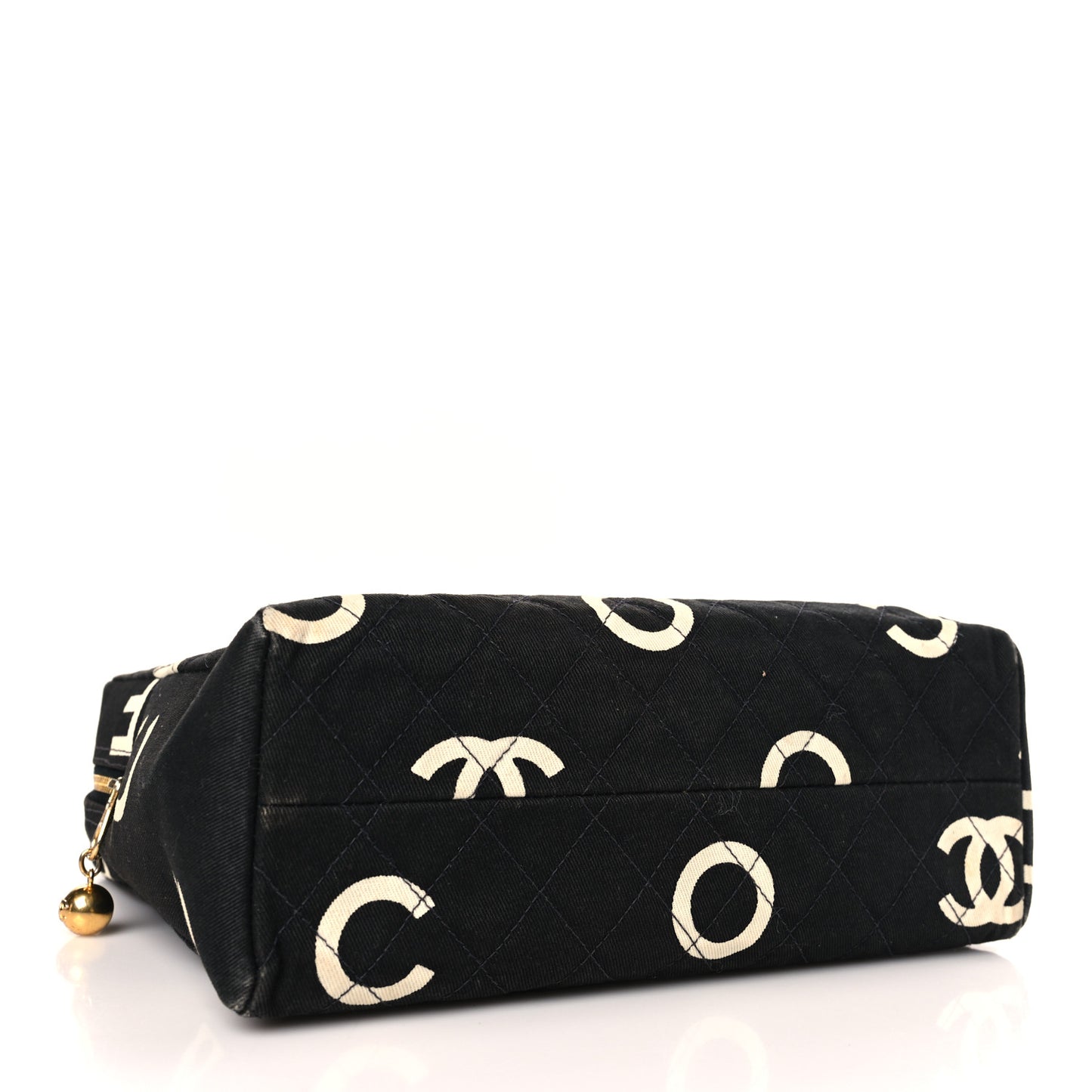 Denim CC Logo Top Handle Black
