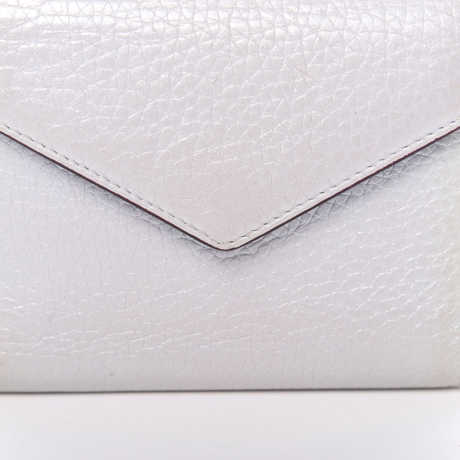 Christian Dior Bullcalf Diorissimo Medium Envelope Wallet Silver 10 of 10