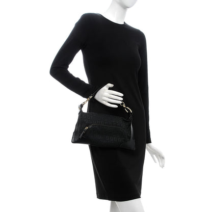 Fendi Zucchino Cuoio Small Chef Pocket Shoulder Bag Black 2 of 7