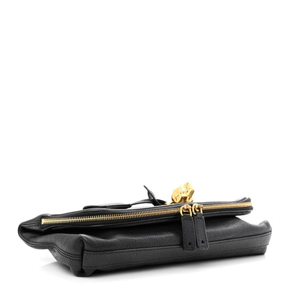 Alexander McQueen Grainy Calfskin Padlock Skull Clutch Black 4 of 11
