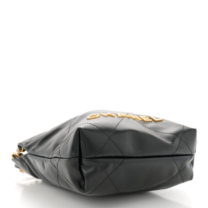 Chanel Shiny Calfskin Quilted Mini Chanel 22 Black 4 of 11