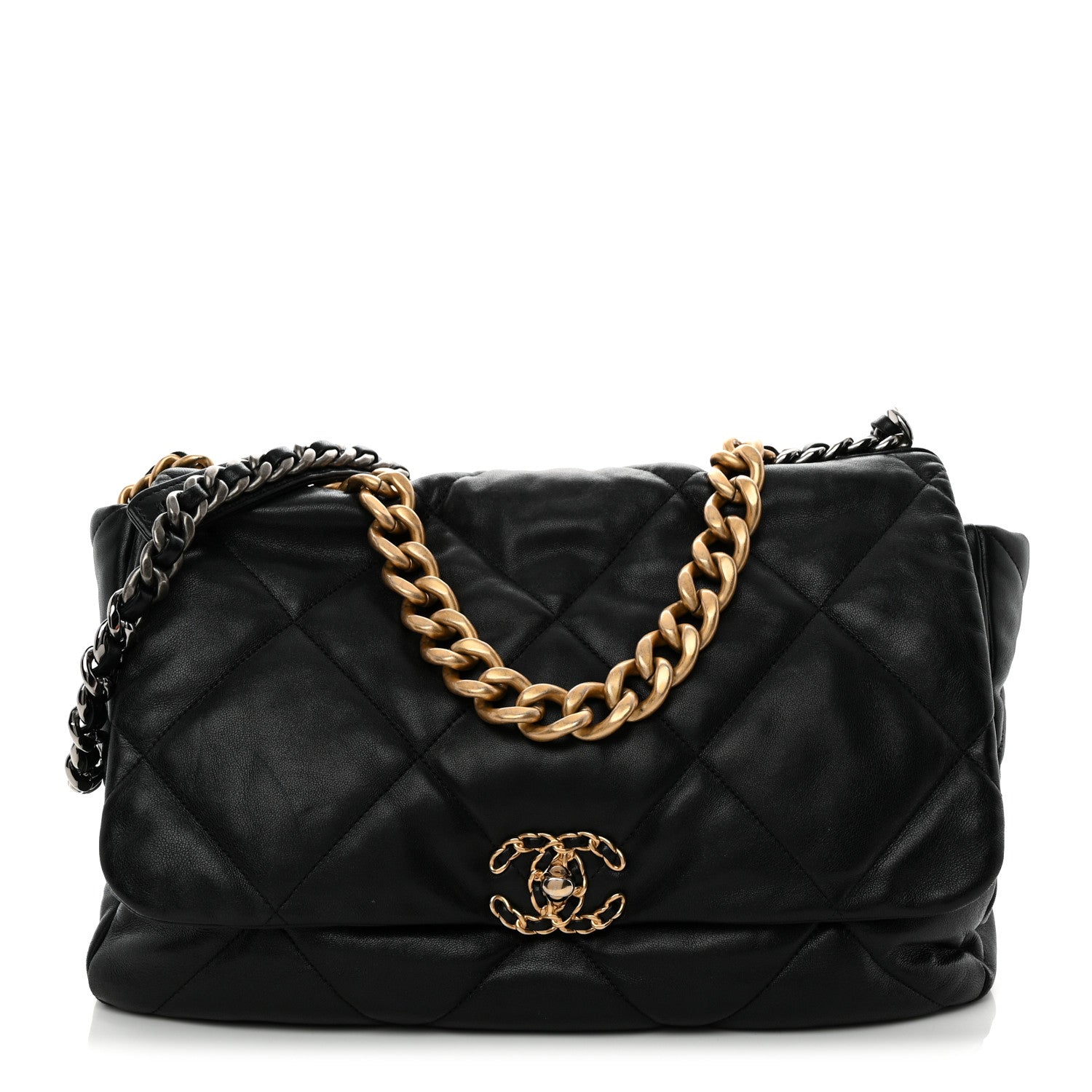 Chanel Goatskin Quilted Maxi Chanel 19 Flap Black 1 of 10