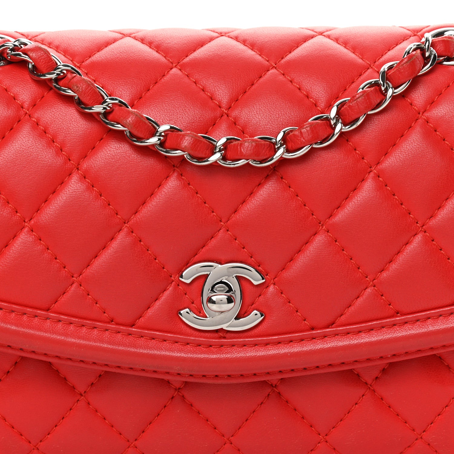 Chanel Lambskin Quilted Small Geometric Flap Red 7 of 20