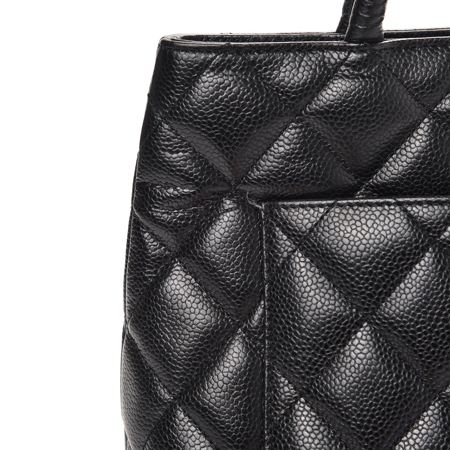 Caviar Quilted Medallion Tote Black