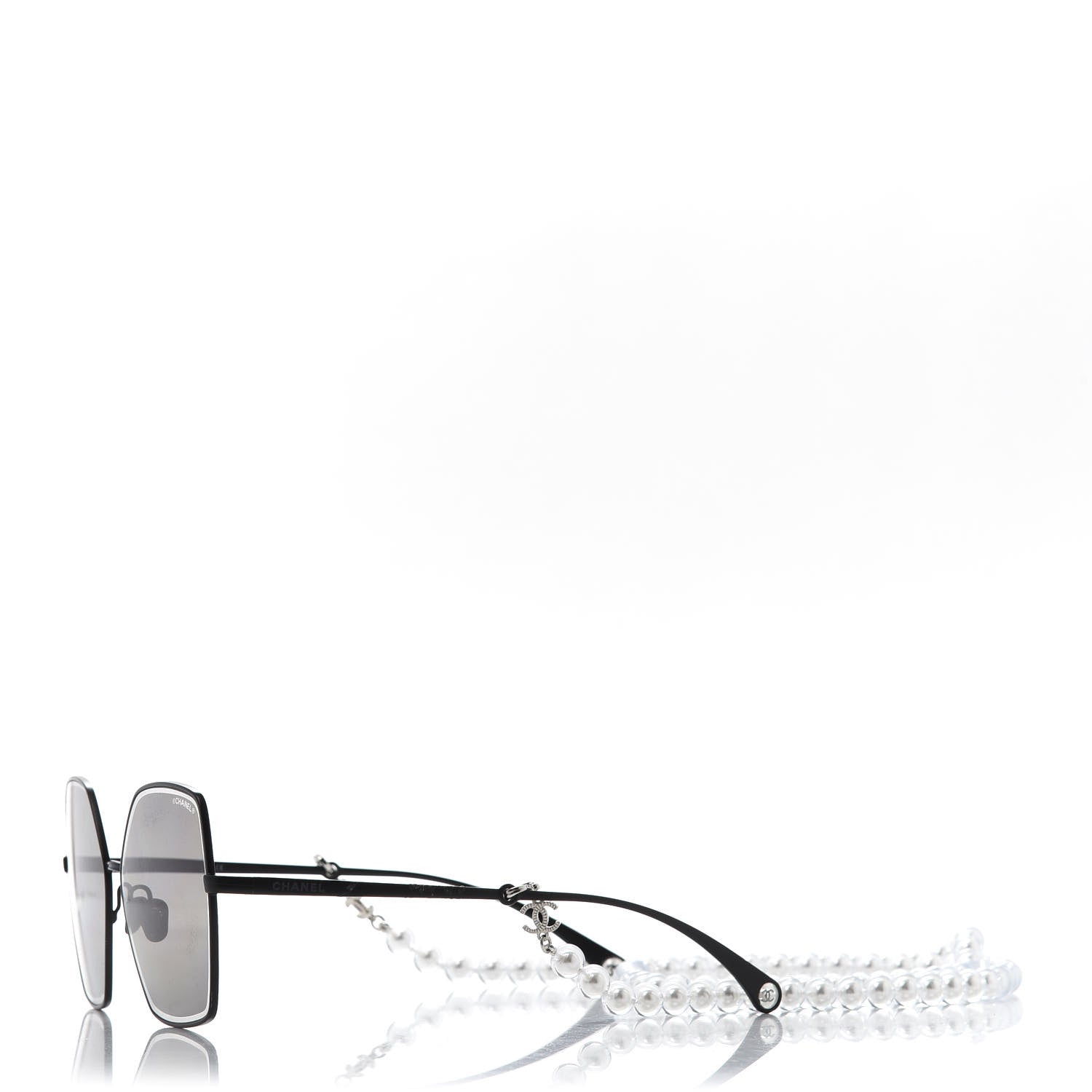 Chanel Metal Butterfly Removable Pearl Chain Sunglasses 4262 Black 7 of 10