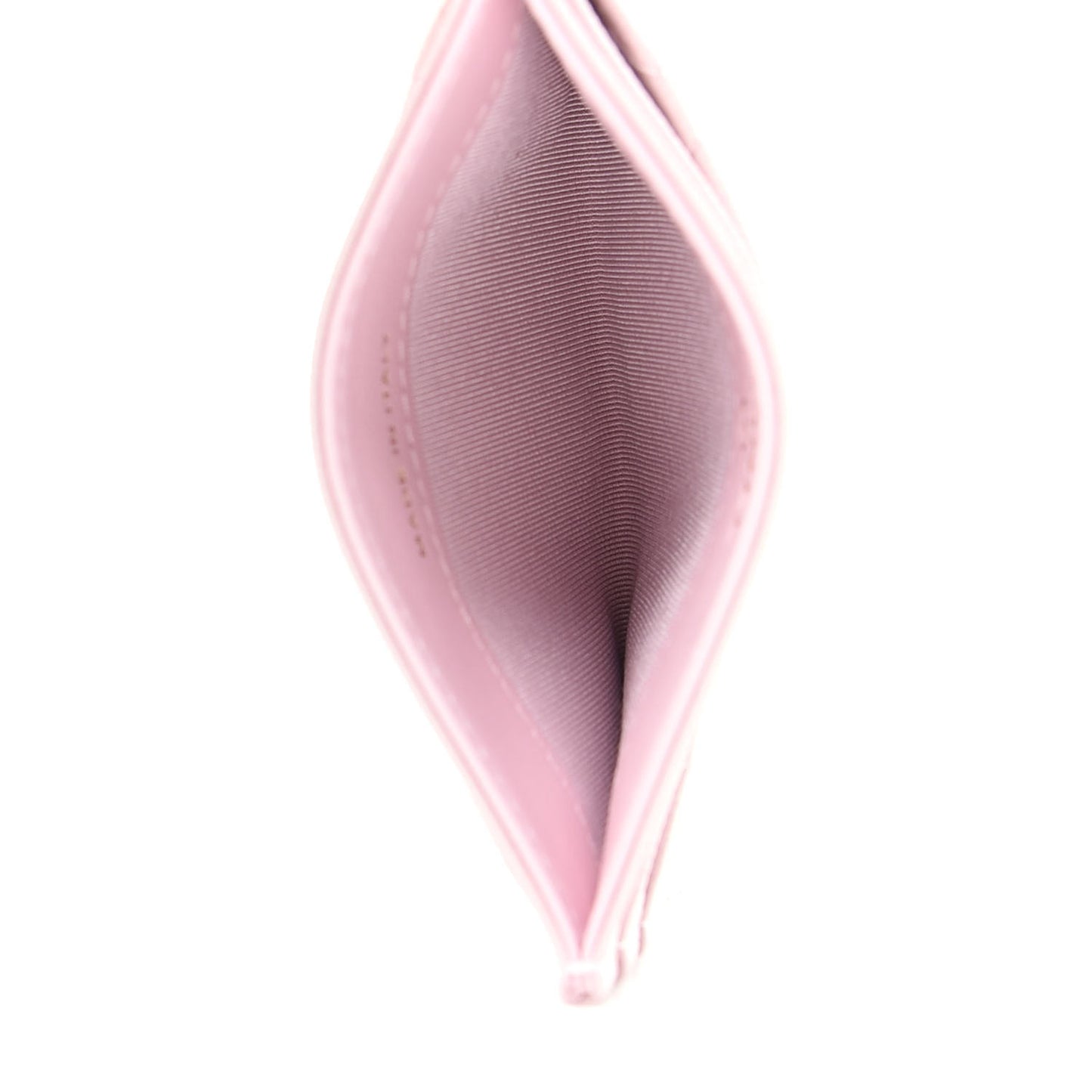 Caviar Quilted Card Holder Light Pink