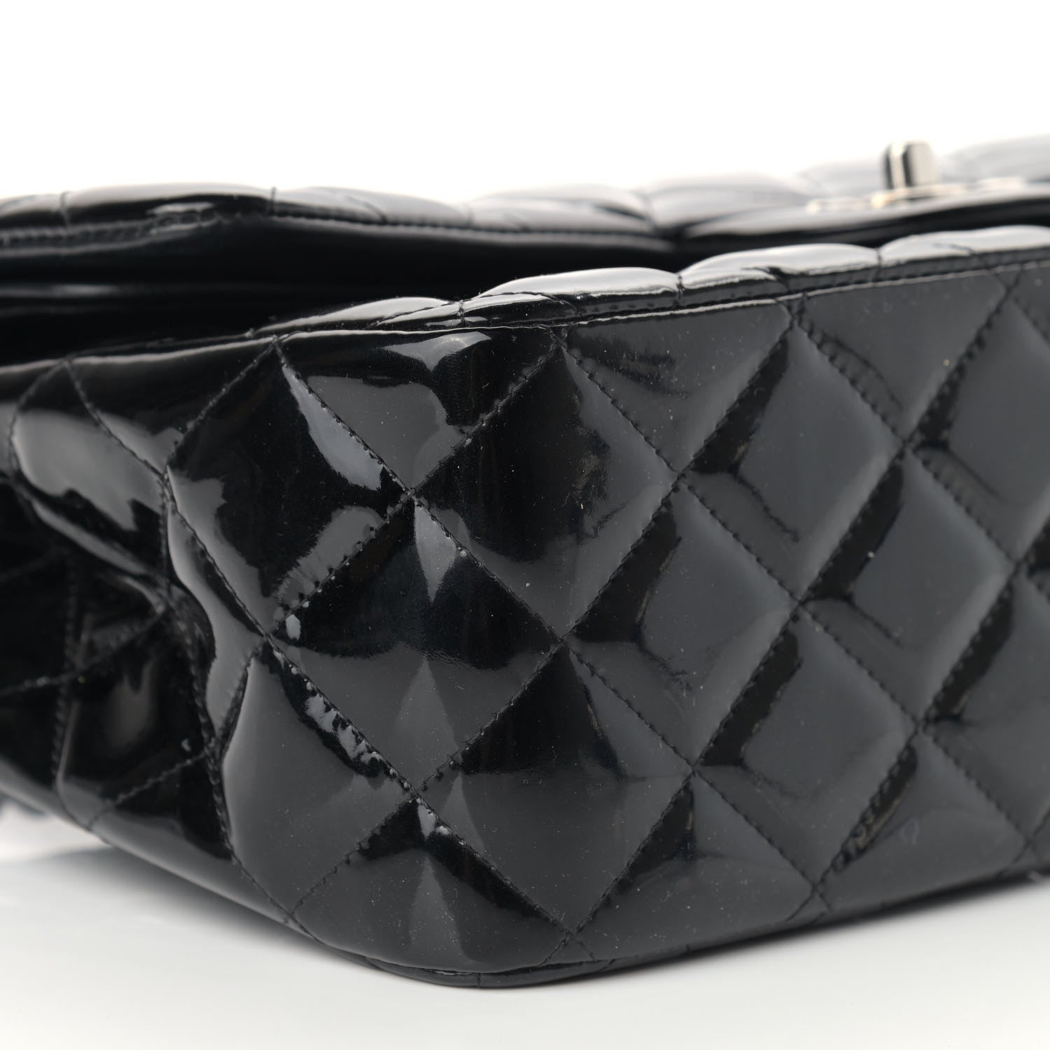 Chanel Patent Quilted Jumbo Double Flap Black 8 of 13