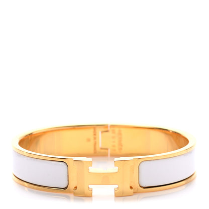 Hermes Enamel Narrow Clic Clac H Bracelet PM White 1 of 6