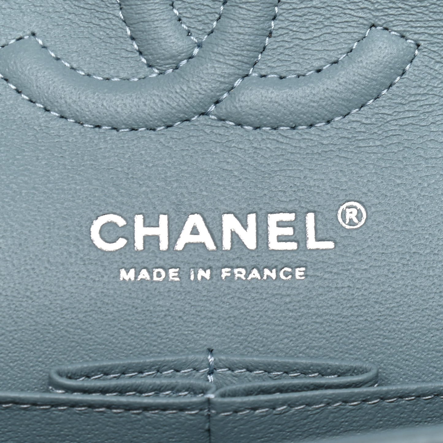 Caviar Quilted Small Double Flap Light Blue