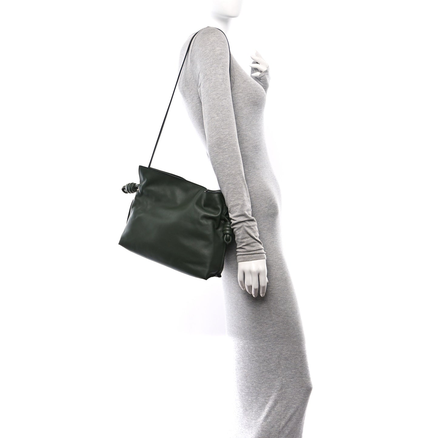 Calfskin Small Flamenco Knot Bag Avocado Green
