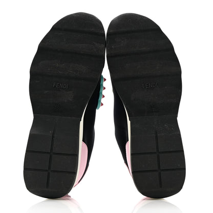 Fendi Neoprene Studded Fun Fair Scuba Sneakers 38 Pink Multicolor 5 of 16
