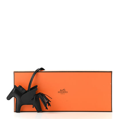 Hermes Milo Lambskin Grigri Rodeo Pegase Horse Bag Charm PM So Black 9 of 10