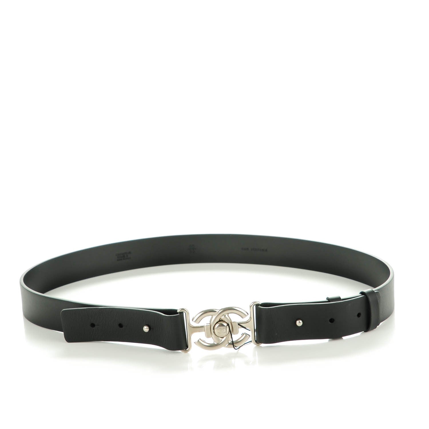 Chanel Calfskin CC Boy Skinny Belt 90 36 Black 7 of 8