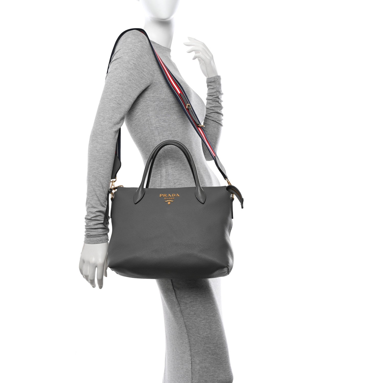 Prada Vitello Daino Shopping Tote Marmo 2 of 13