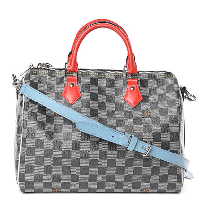 Louis Vuitton Damier Speedy Bandouliere 30 Black White 1 of 9