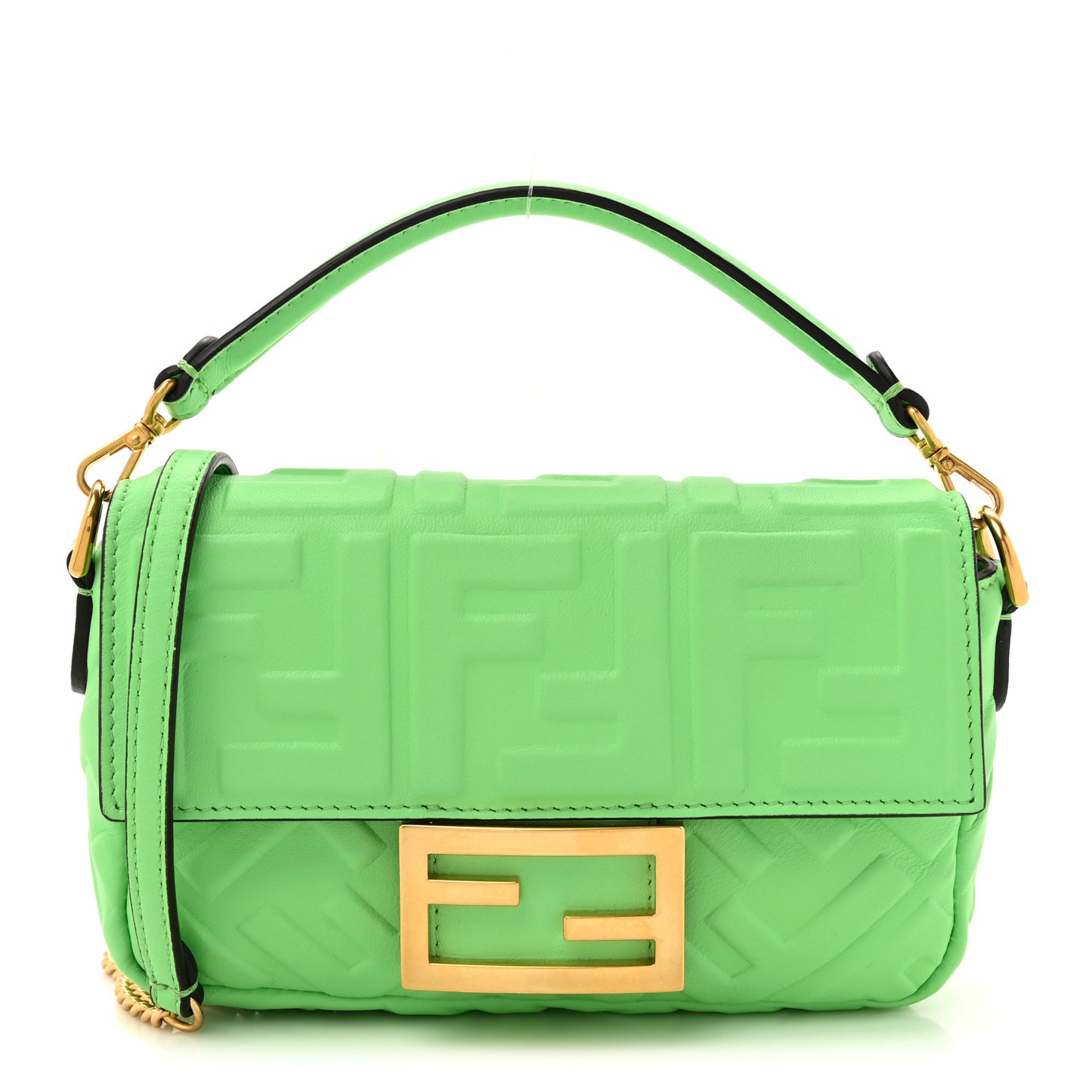 Nappa FF 1974 Embossed Mini Baguette Edamame