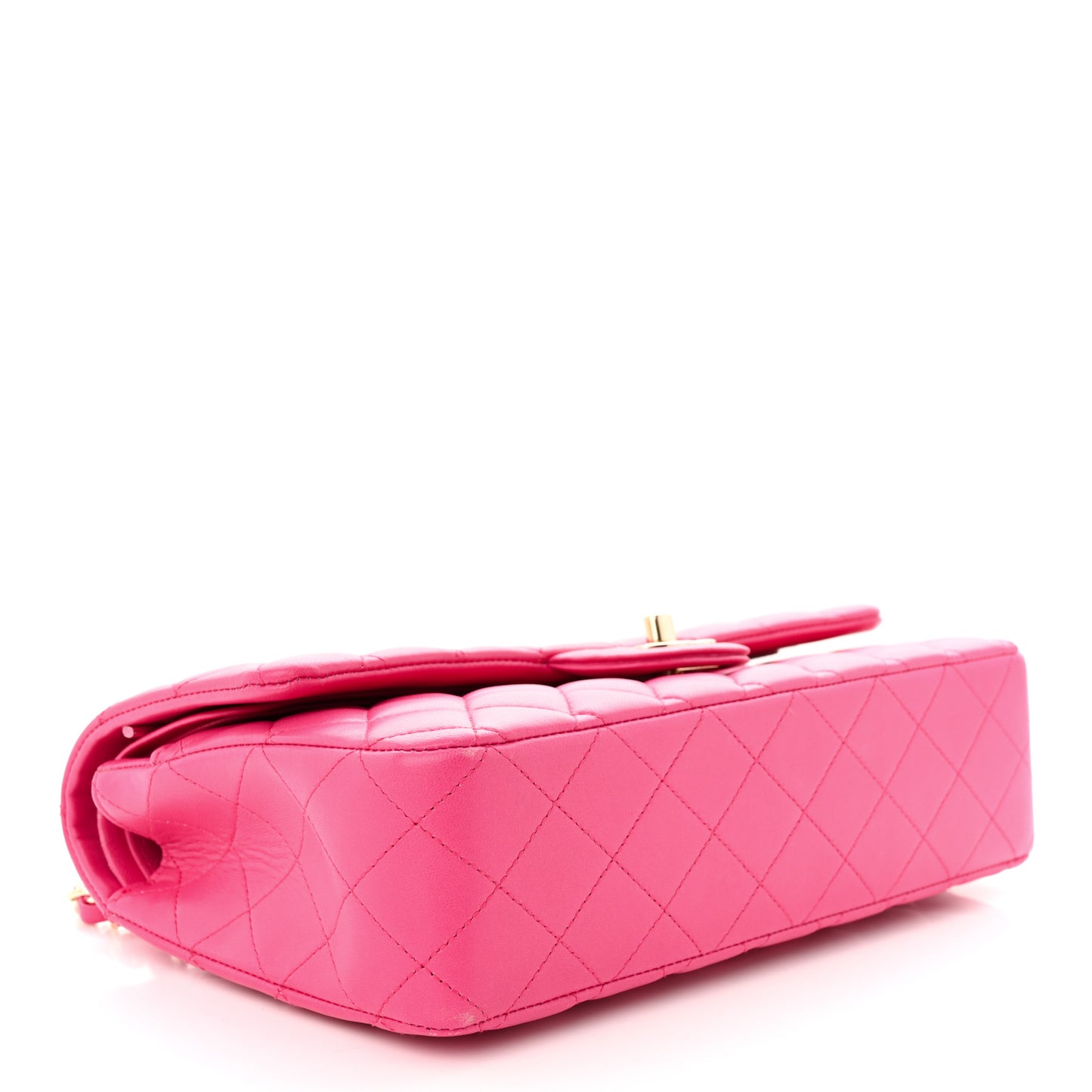 Lambskin Quilted Medium Double Flap Pink