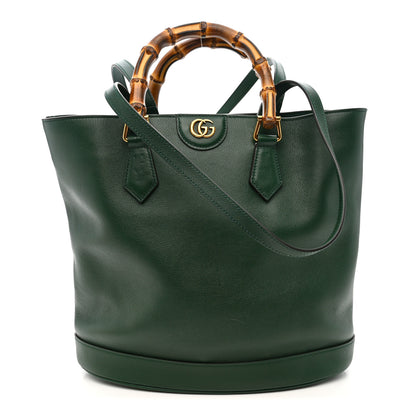 Gucci Softy Wonka Textured Dollar Calfskin Medium Diana Round Tote Bag Vintage Green Powder Pink 1 of 9